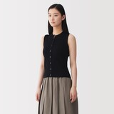 婦人　強撚コットンニットベスト
