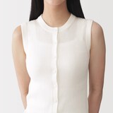 婦人　強撚コットンニットベスト