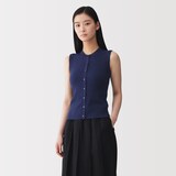 婦人　強撚コットンニットベスト