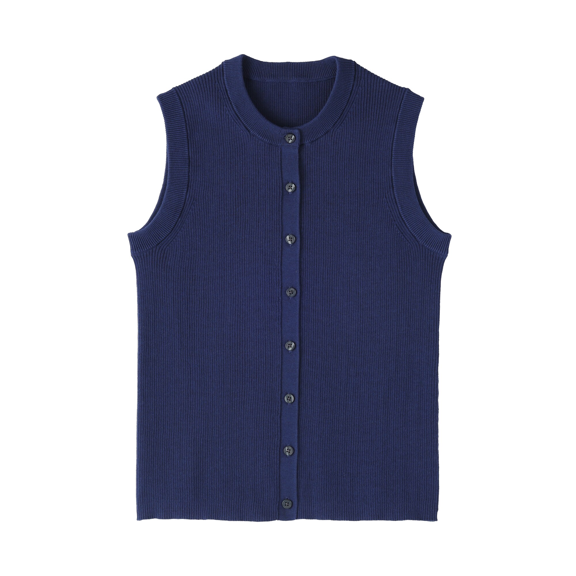 婦人　強撚コットンニットベスト