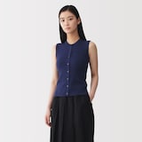 婦人　強撚コットンニットベスト