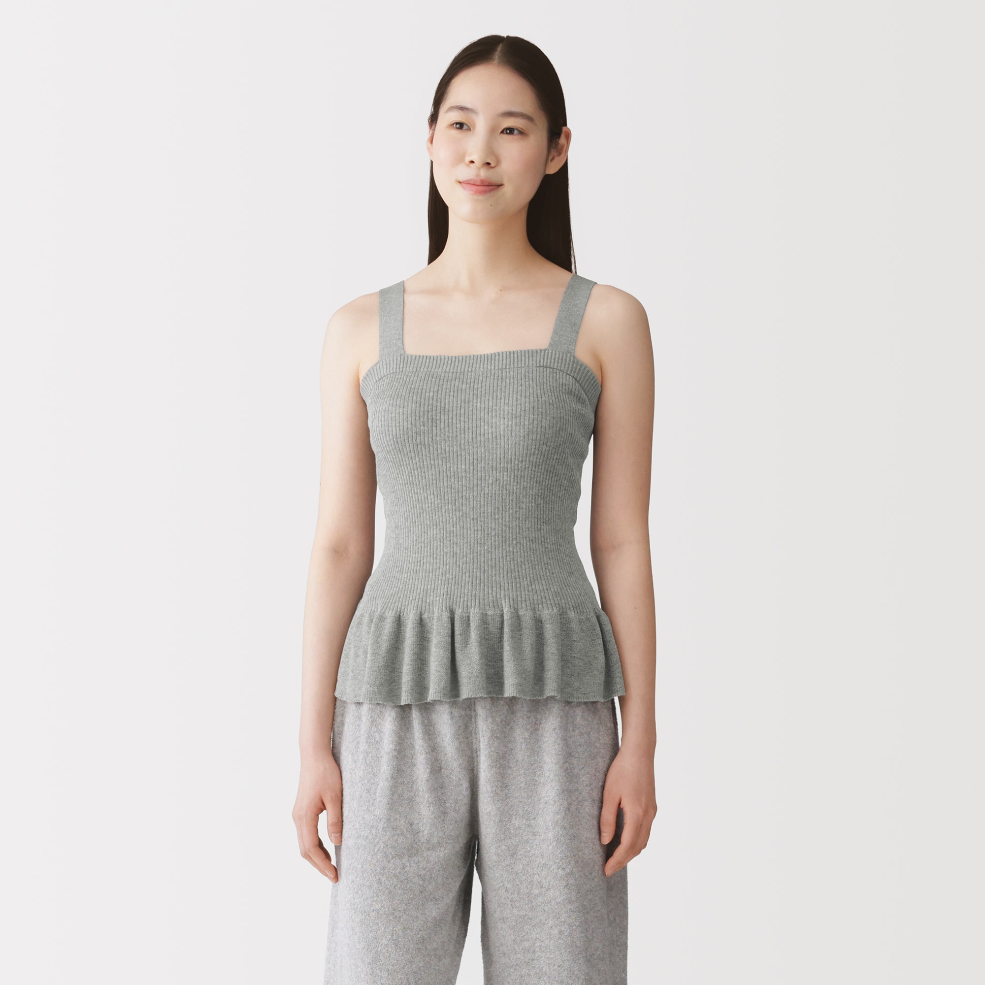 婦人　なめらかサマーニットブラタンクトップ