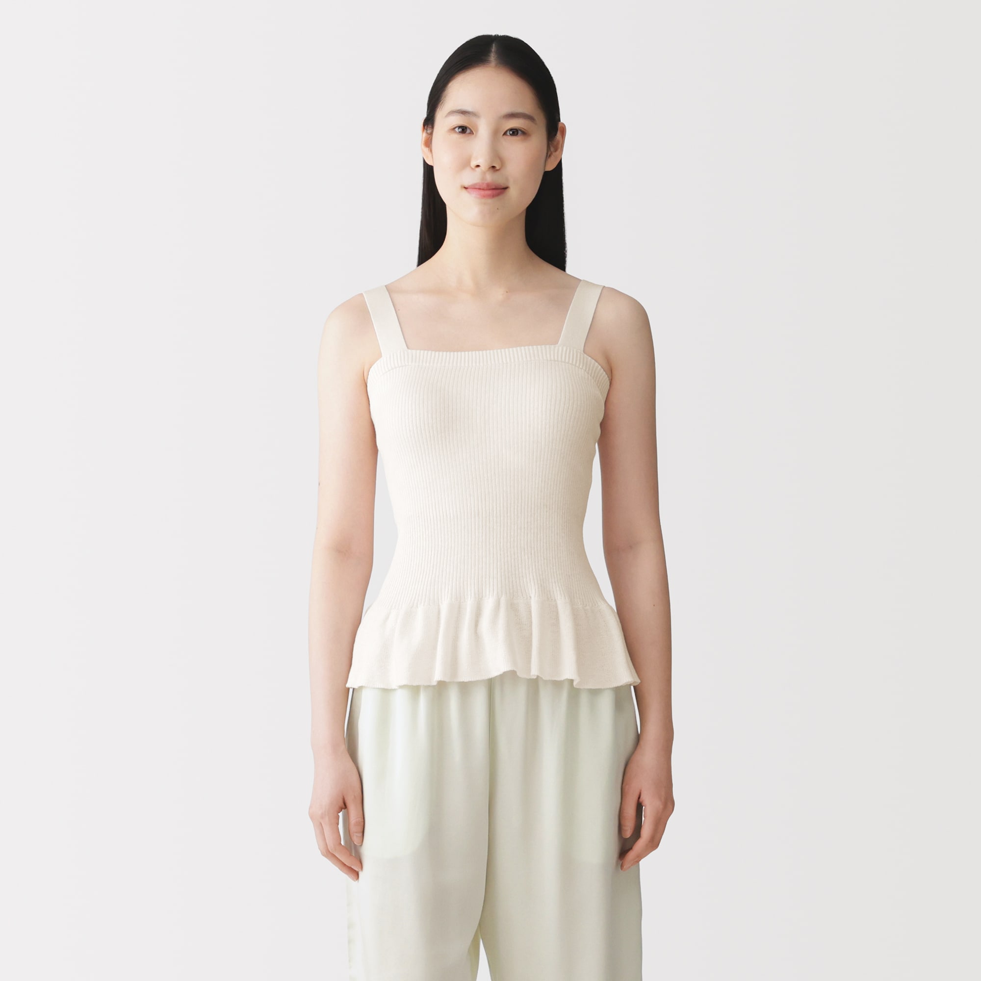 婦人　なめらかサマーニットブラタンクトップ