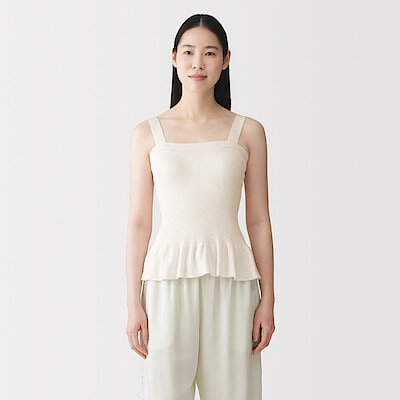 【3月上旬発売予定】婦人　なめらかサマーニットブラタンクトップ