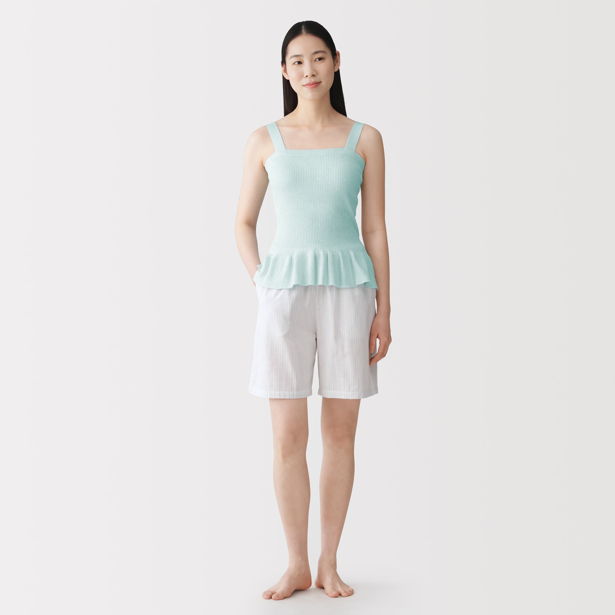 婦人　なめらかサマーニットブラタンクトップ