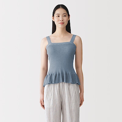 婦人　なめらかサマーニットブラタンクトップ