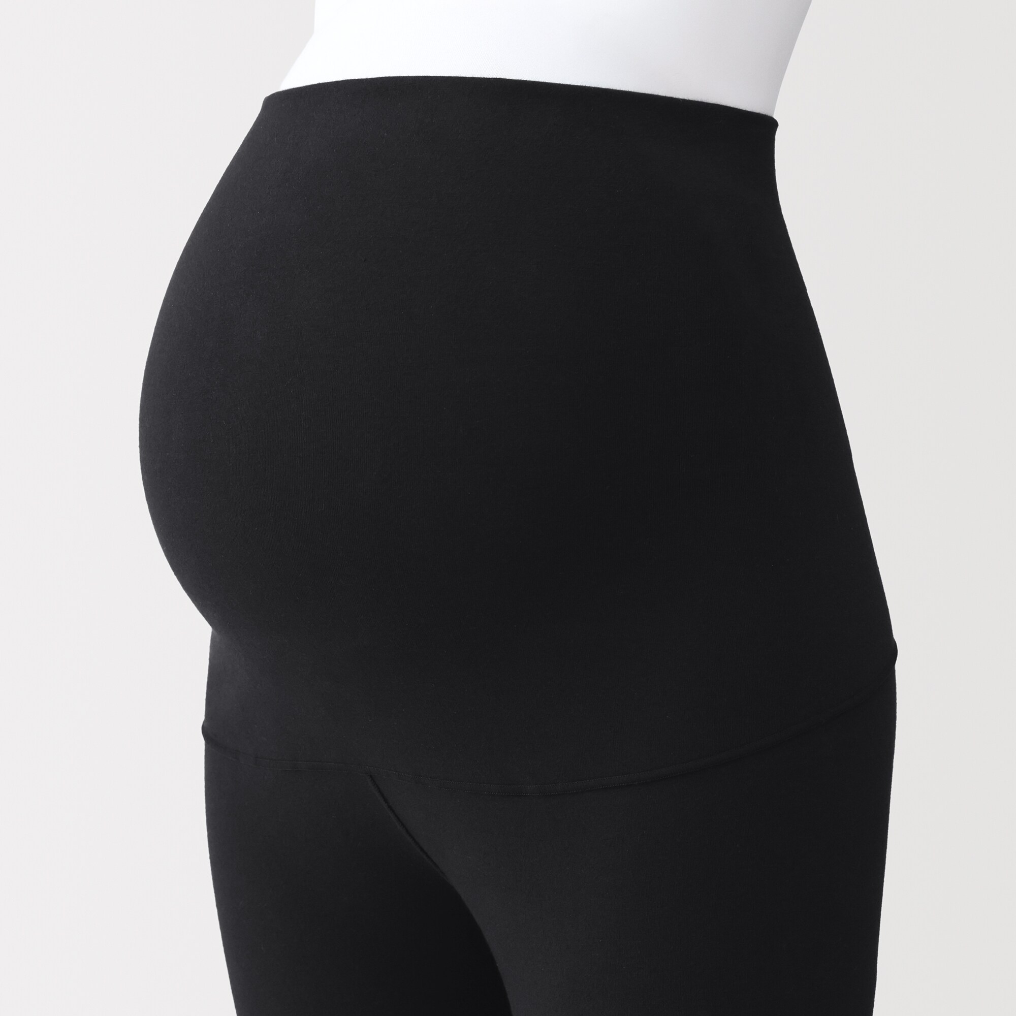 婦人　ストレッチ天竺編み　腹巻つきレギンス（十分丈／マタニティ）