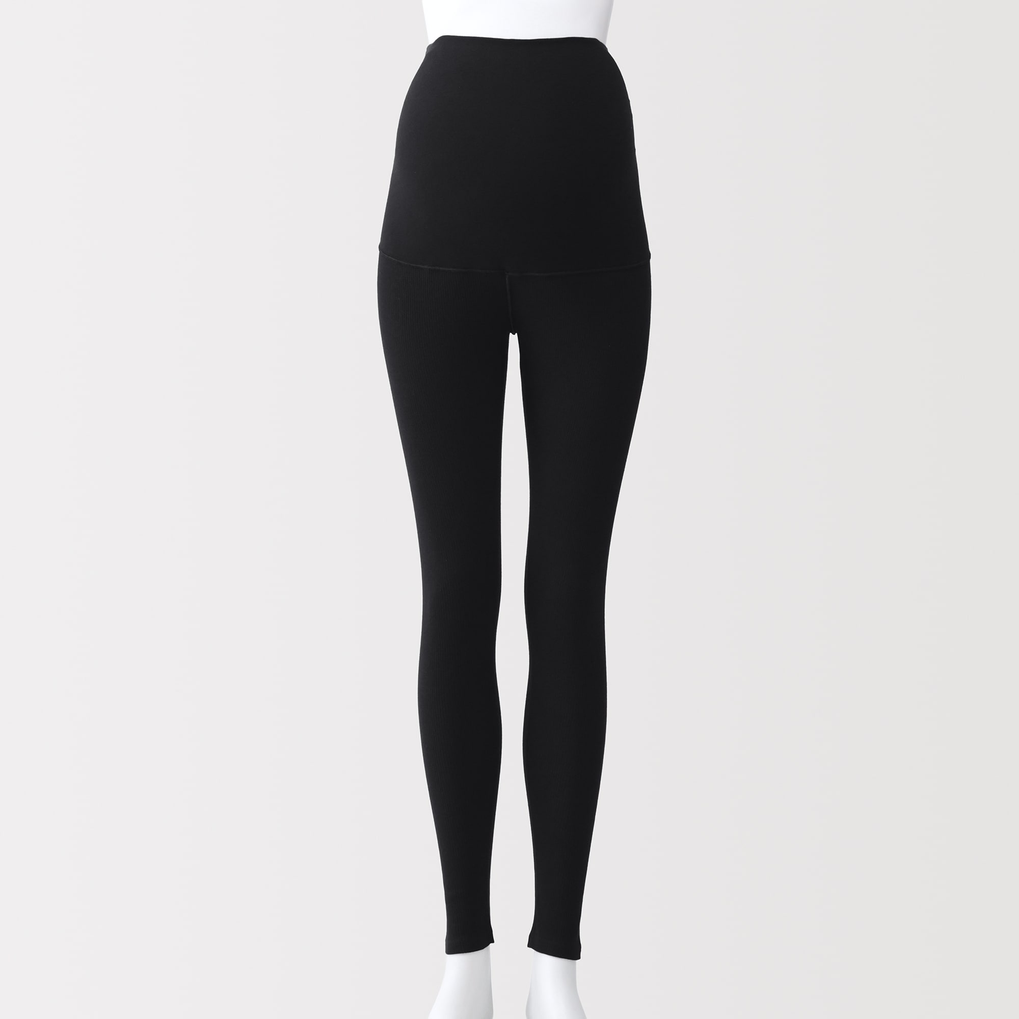 婦人　ストレッチリブ編み　腹巻つきレギンス（十分丈／マタニティ）