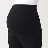 婦人　ストレッチリブ編み　腹巻つきレギンス（十分丈／マタニティ）