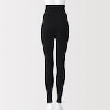 婦人　ストレッチリブ編み　腹巻つきレギンス（十分丈／マタニティ）