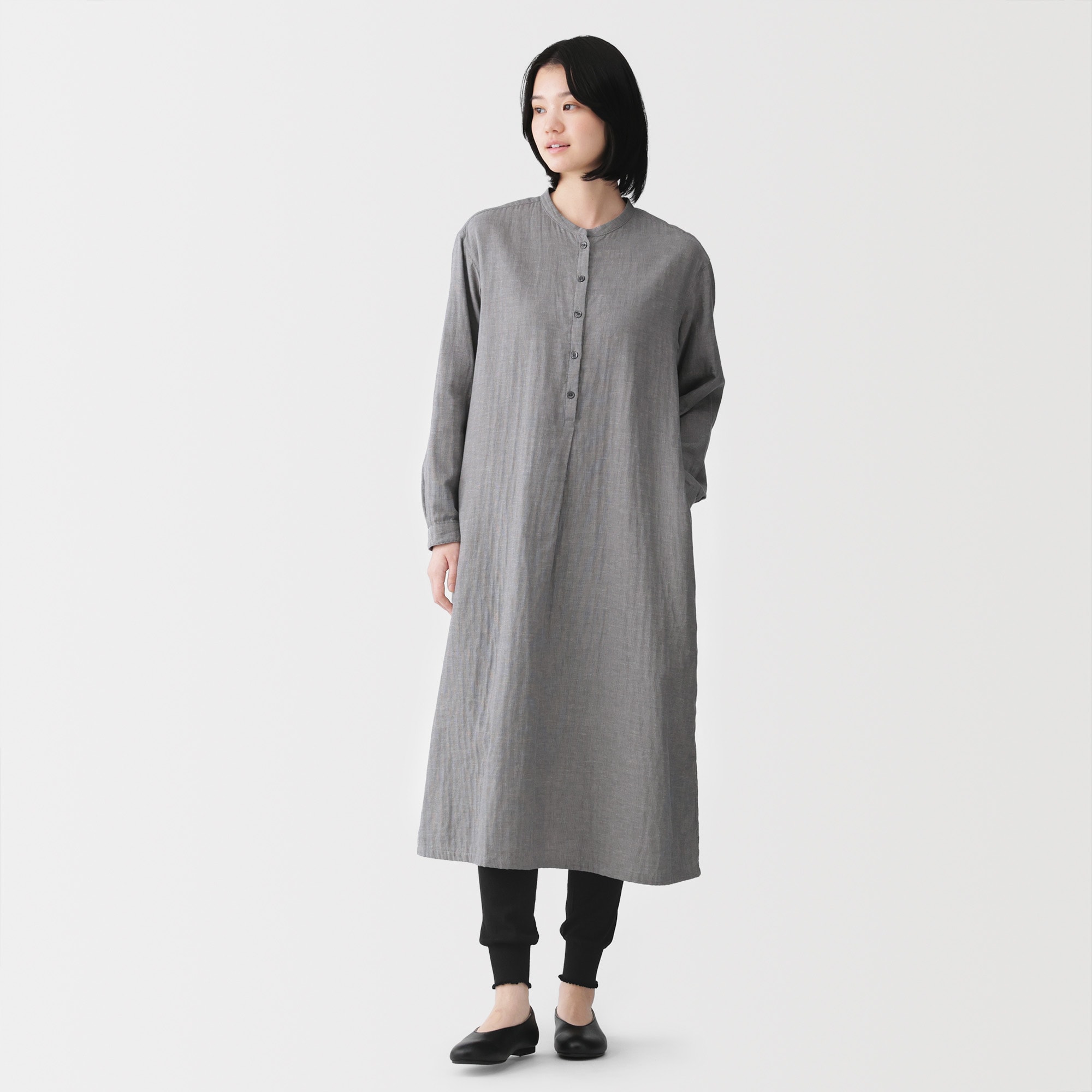 婦人　コットン混ガーゼ編みレギンス