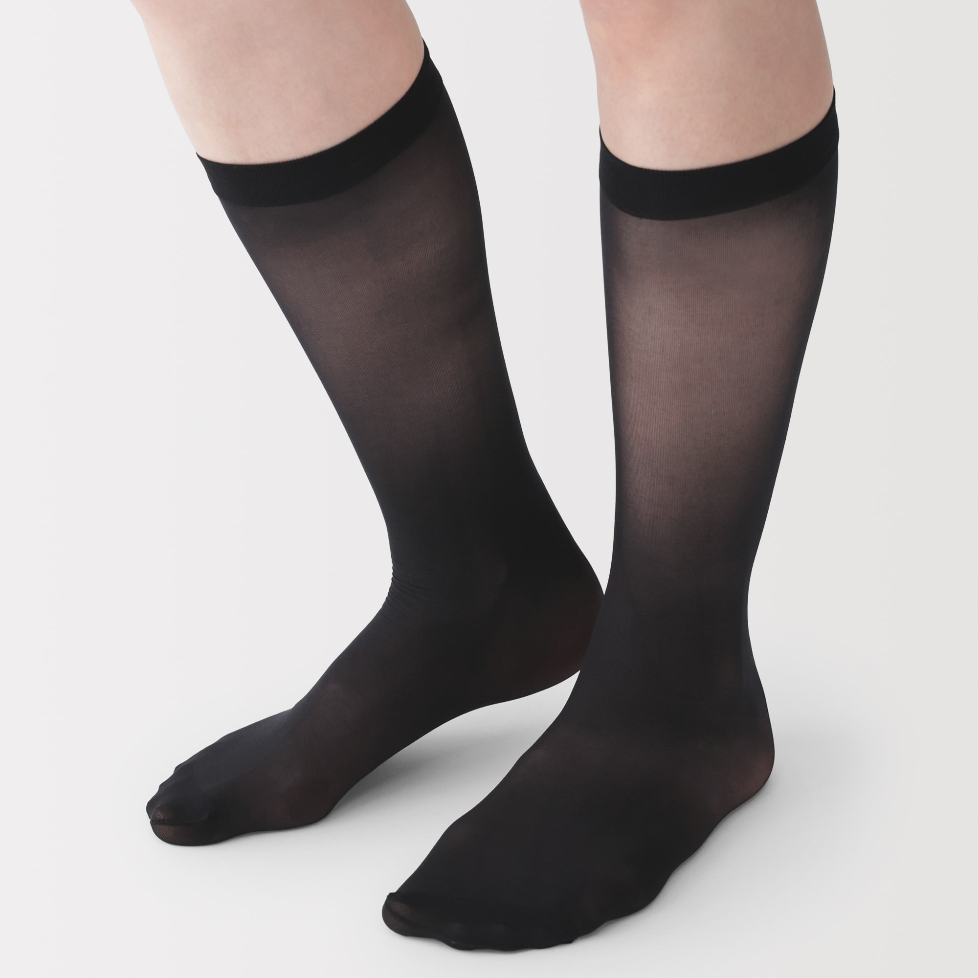 婦人　サポートタイプ・２０デニール　ひざ下丈ストッキング（３足組）