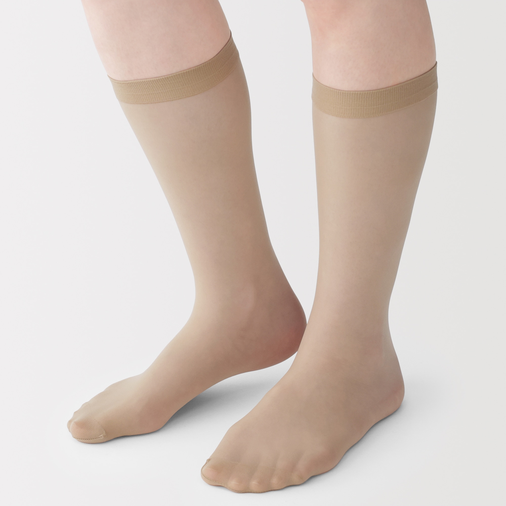 婦人　サポートタイプ・２０デニール　ひざ下丈ストッキング（３足組）