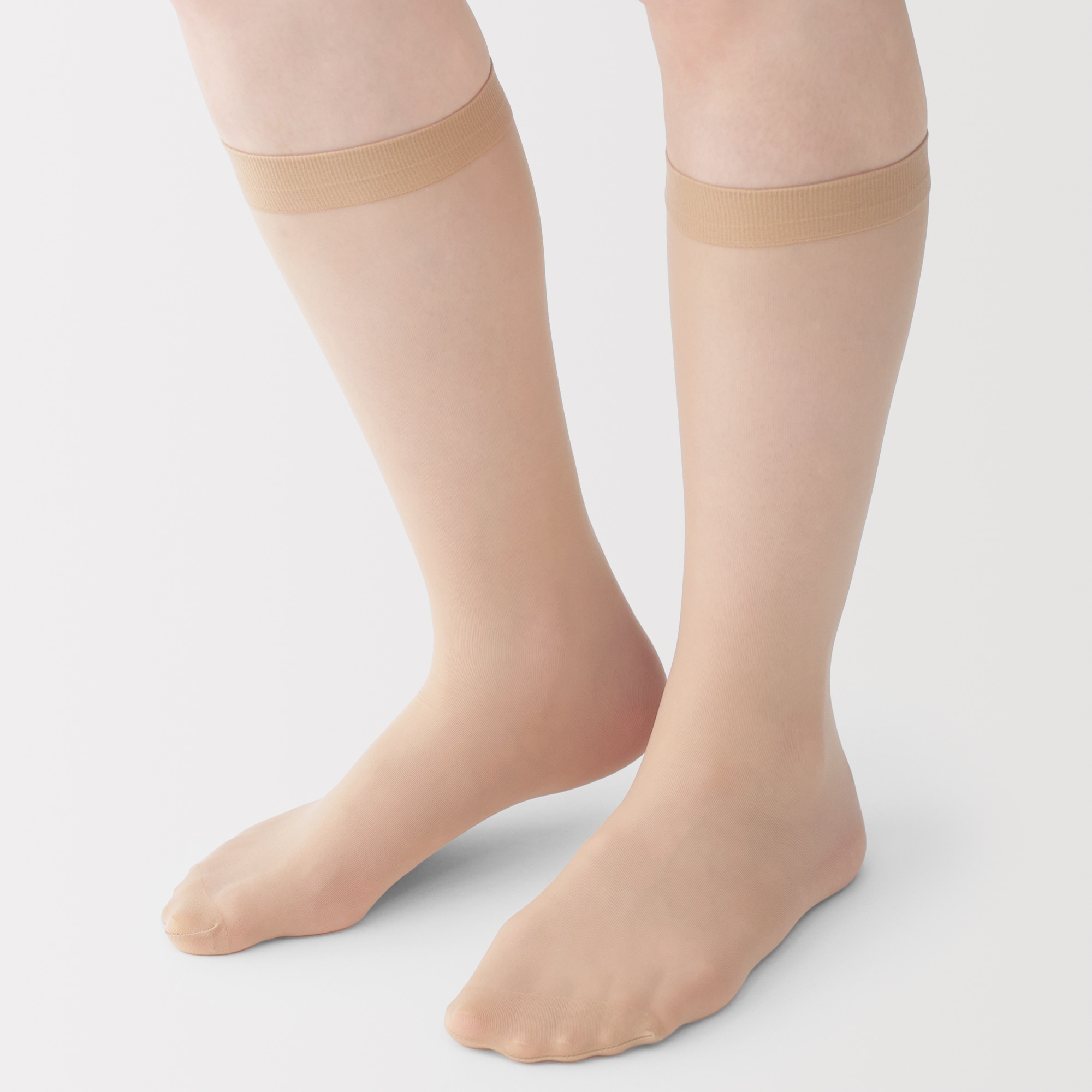 婦人　サポートタイプ・２０デニール　ひざ下丈ストッキング（３足組）