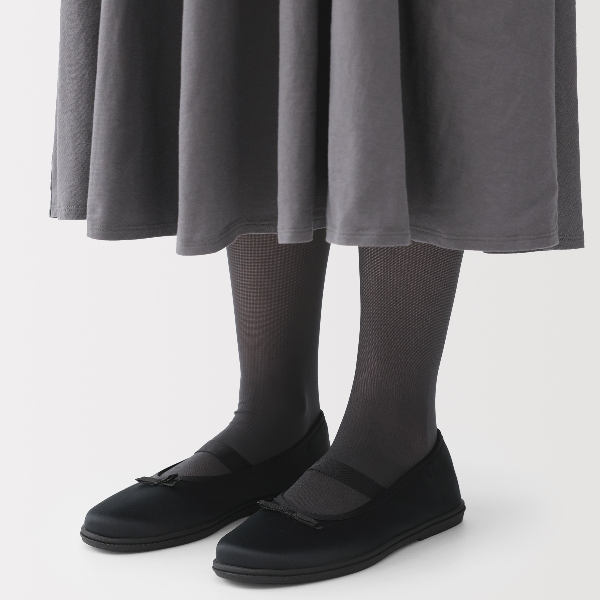 婦人　３０デニール　ストライプ柄ひざ下丈ストッキング