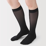 婦人　３０デニール　ストライプ柄ひざ下丈ストッキング