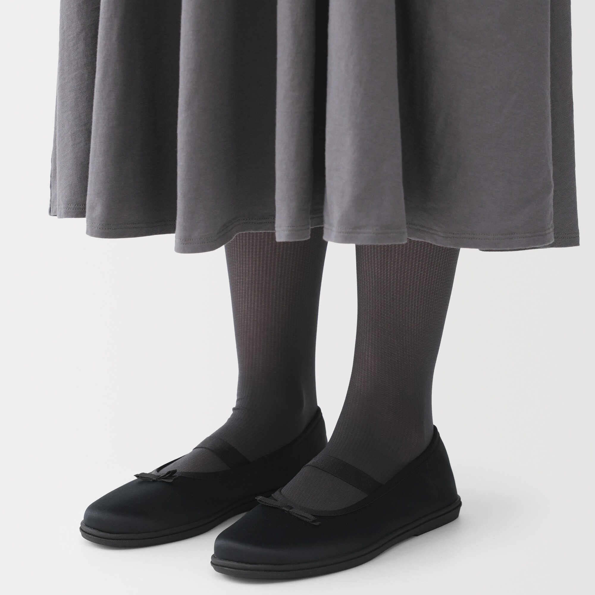 婦人　３０デニール　ストライプ柄ひざ下丈ストッキング