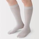 婦人　３０デニール　ドットストライプ柄ひざ下丈ストッキング