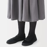 婦人　３０デニール　ドットストライプ柄ひざ下丈ストッキング