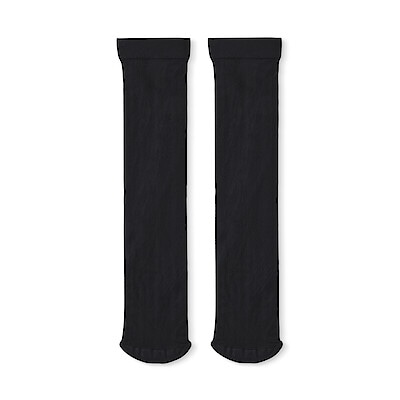 婦人　３０デニール　ドットストライプ柄ひざ下丈ストッキング
