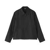 紳士　リネンリヨセル　ジップアップワークシャツ