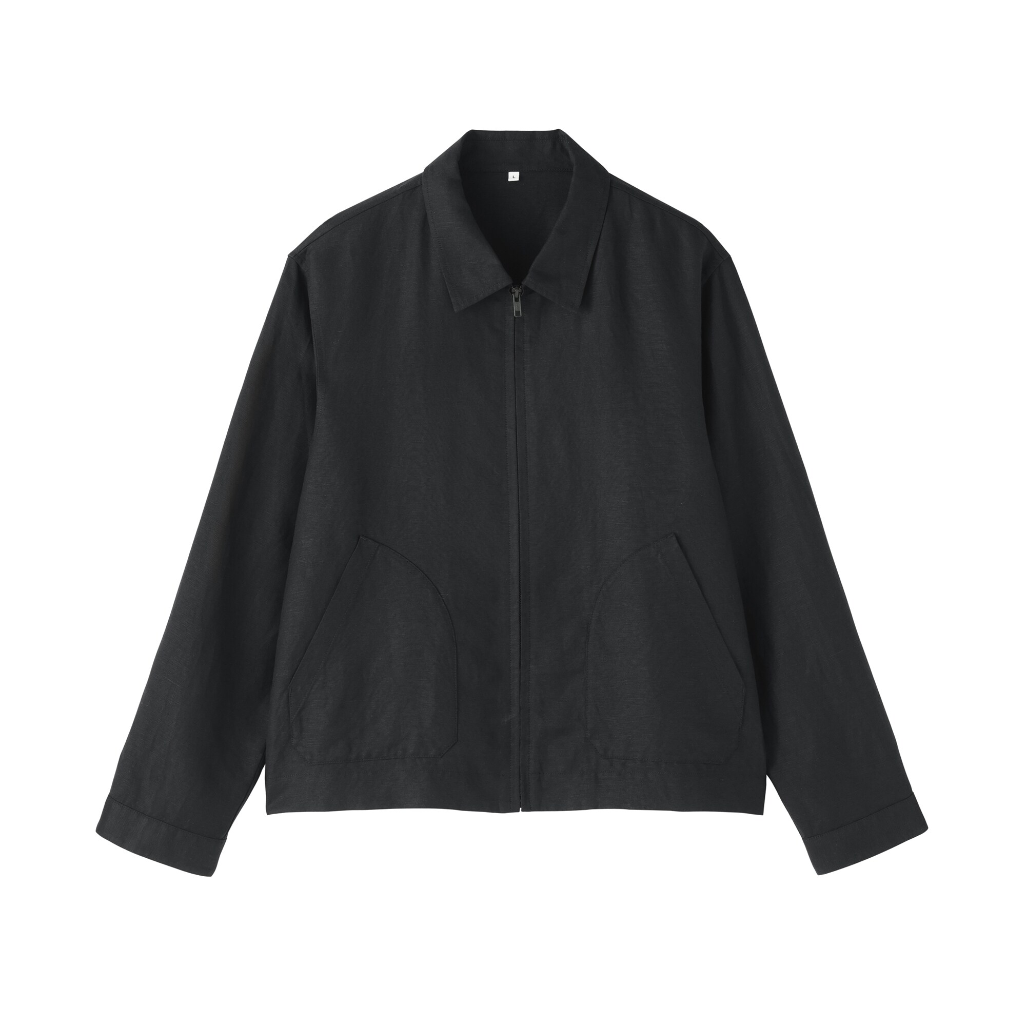 紳士　リネンリヨセル　ジップアップワークシャツ