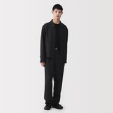 紳士　リネンリヨセル　ジップアップワークシャツ