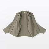 紳士　リネンリヨセル　ジップアップワークシャツ