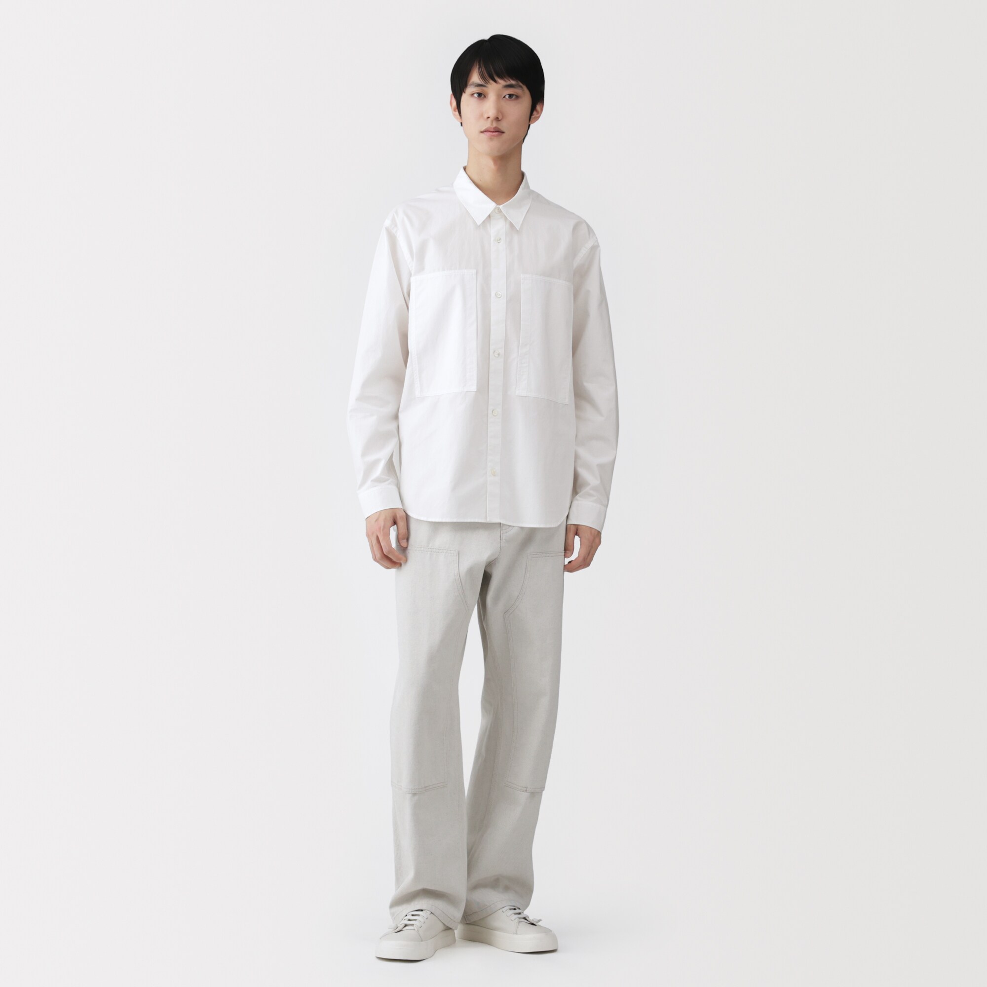 紳士　コットンワークシャツ