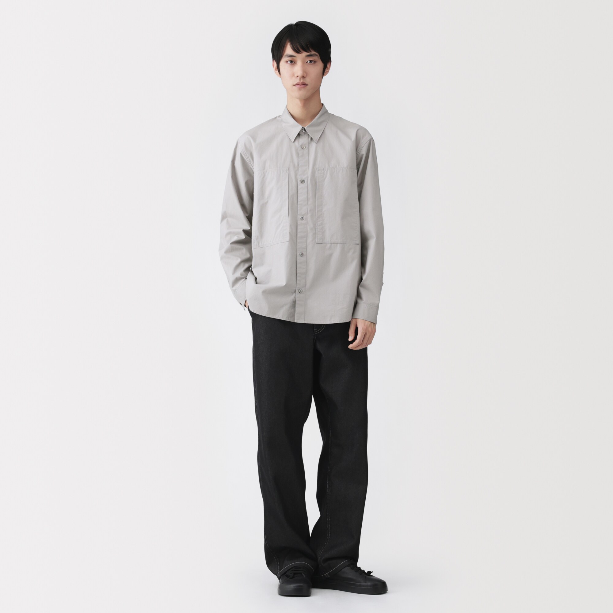 紳士　コットンワークシャツ