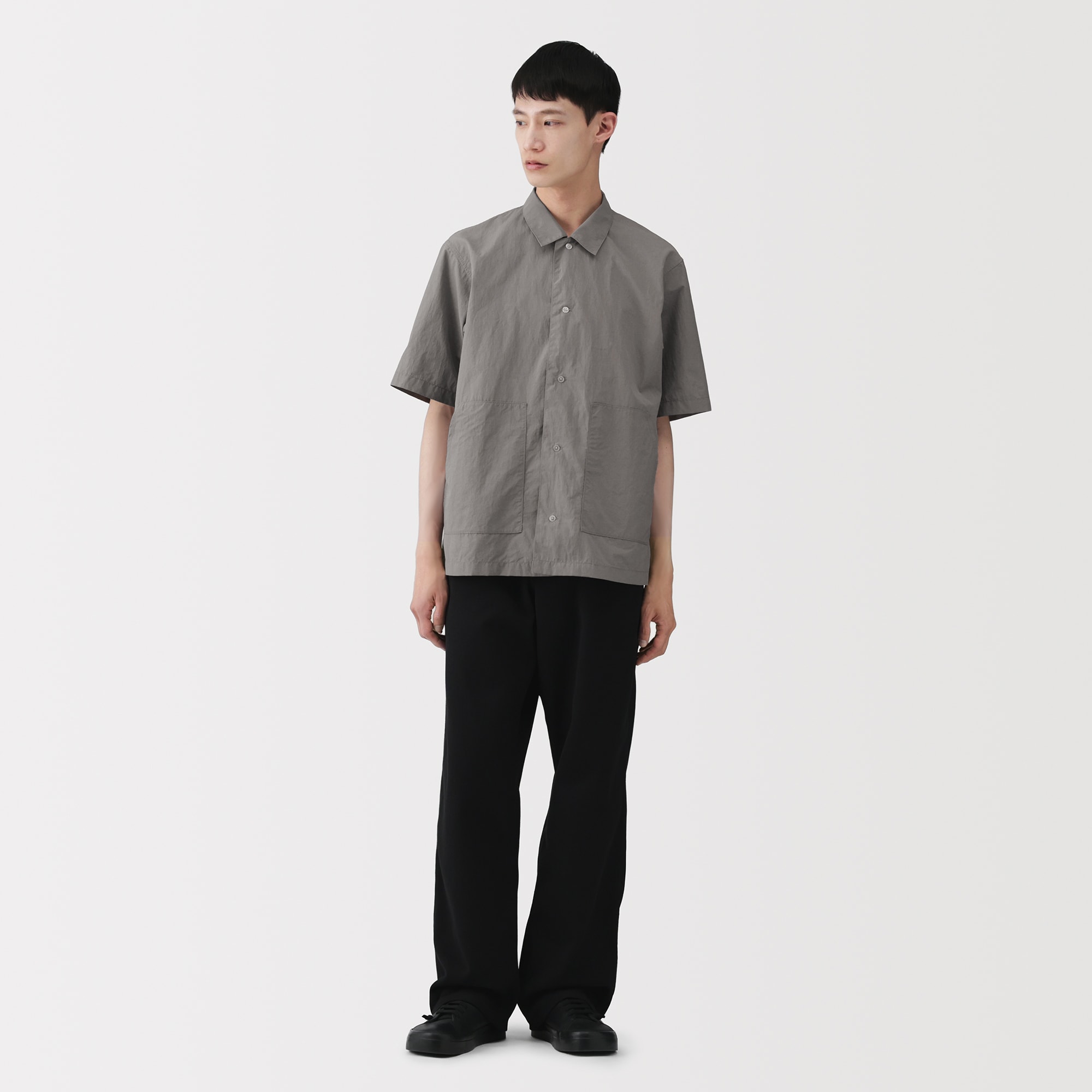 天然素材を原料に染色した半袖シャツ MUJI LABO 無印良品 紳士 天然素材を原料に染色した半袖シャツ | 無印良品