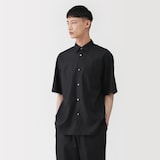 紳士　和紙混ドビー織り　半袖シャツ