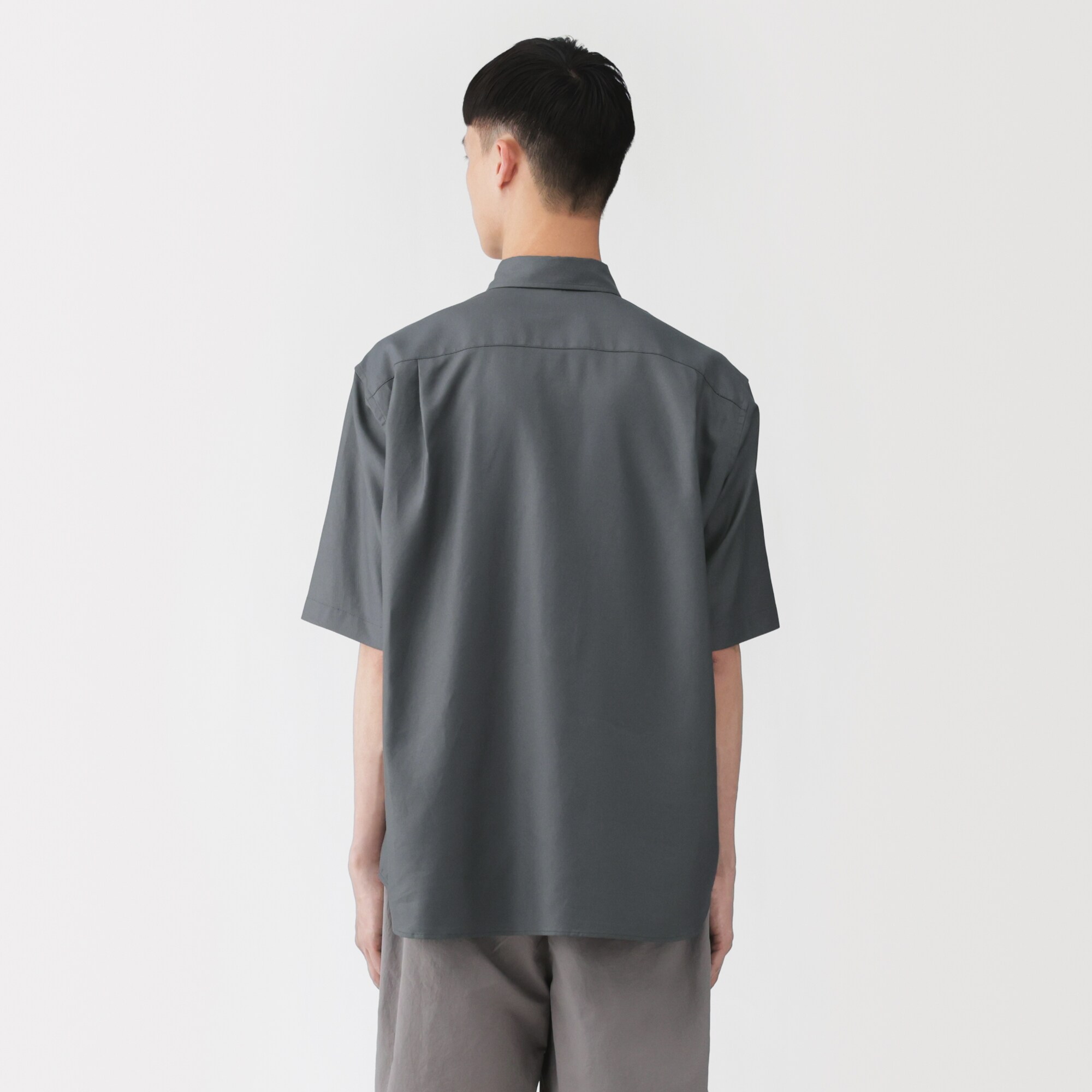 紳士　和紙混ドビー織り　半袖シャツ