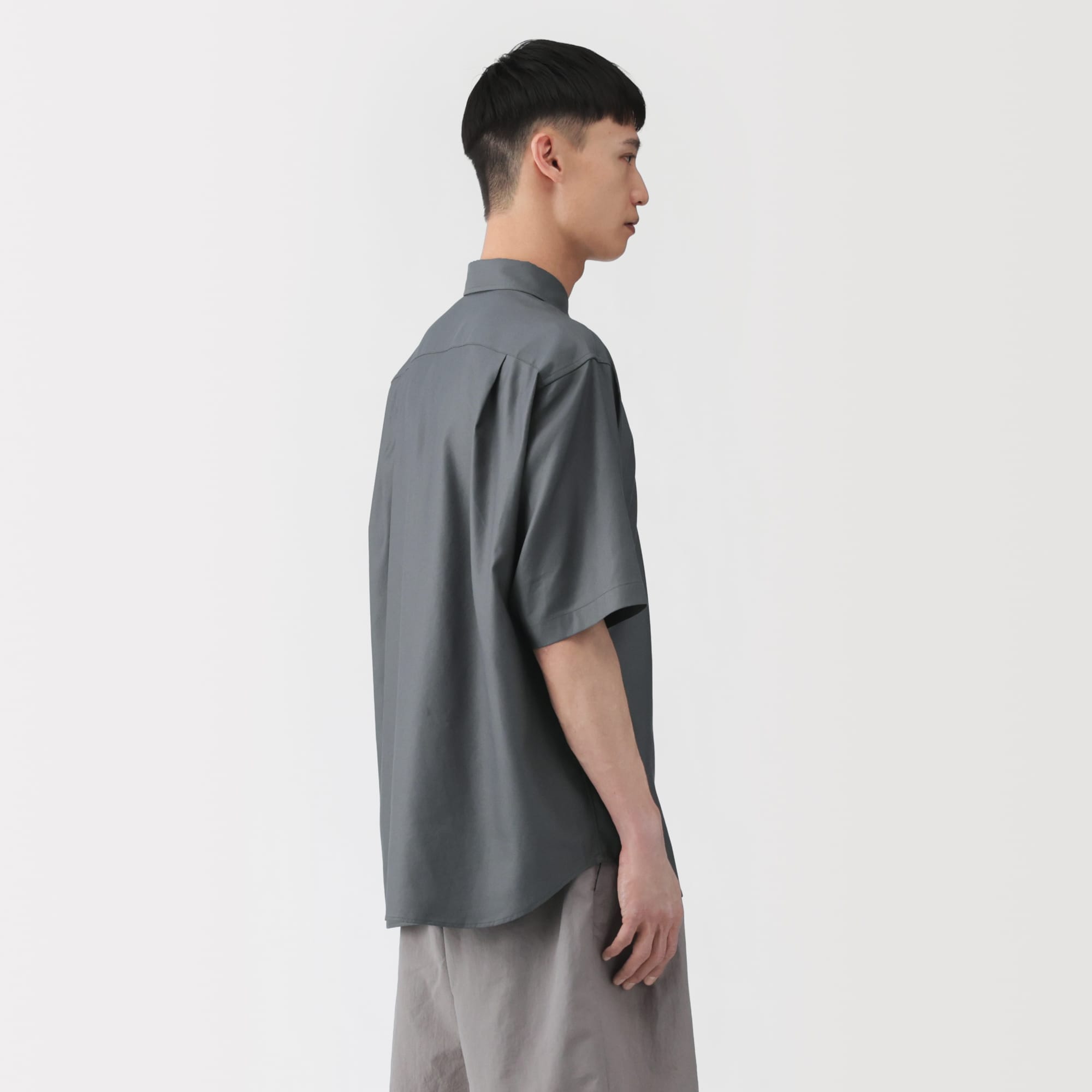 紳士　和紙混ドビー織り　半袖シャツ