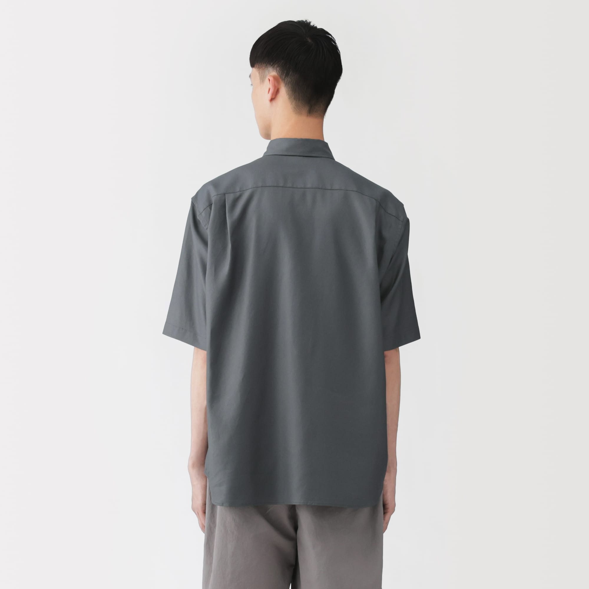 紳士　和紙混ドビー織り　半袖シャツ