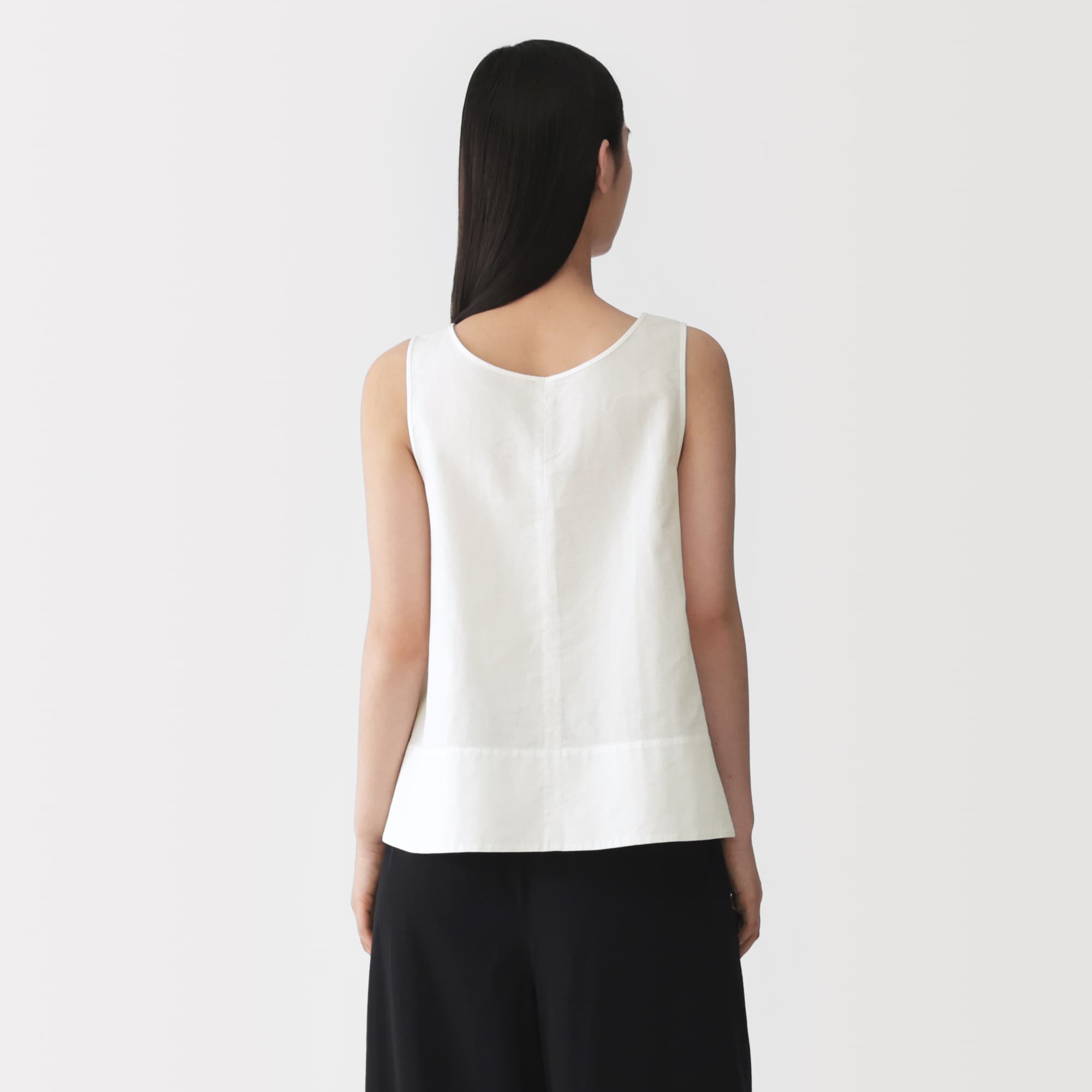 婦人　和紙混バスケット織り　ノースリーブブラウス