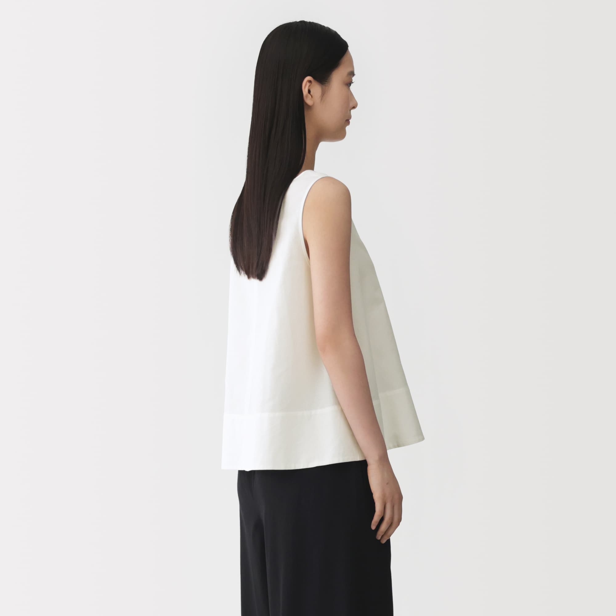 婦人　和紙混バスケット織り　ノースリーブブラウス