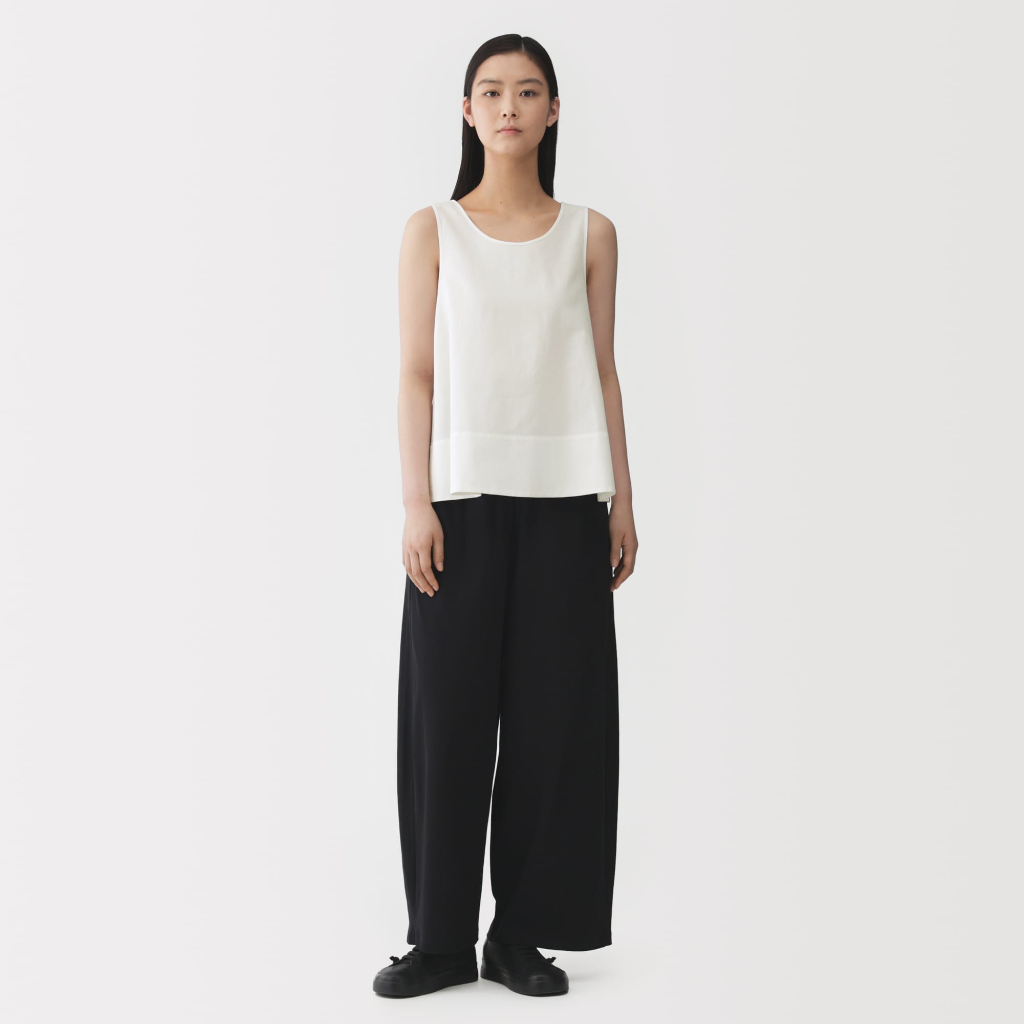 婦人　和紙混バスケット織り　ノースリーブブラウス