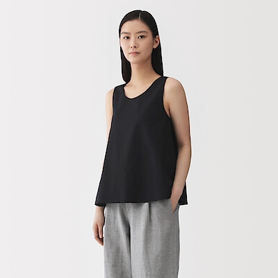 【４月中旬発売予定】婦人　和紙混バスケット織り　ノースリーブブラウス