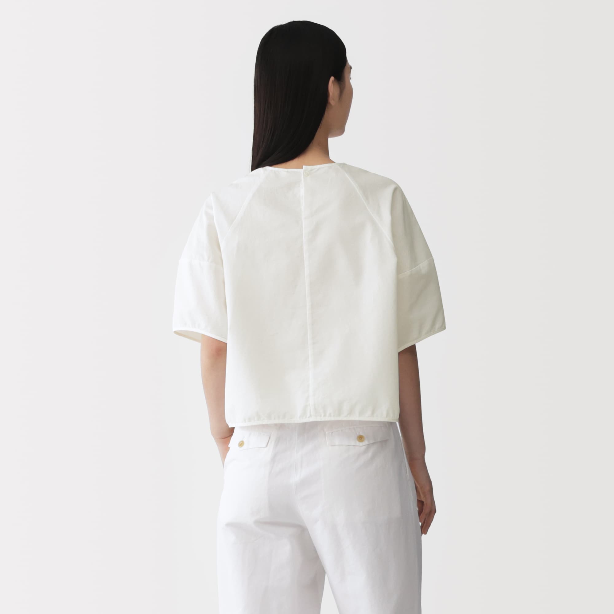 シャツ/ブラウス(半袖/袖なし) YOKO CHAN2020SS Puff-sleeve Cut-sew36 セール】婦人 涼感 ブロード 半袖ブラウス（シャツ/ブラウス）｜無印