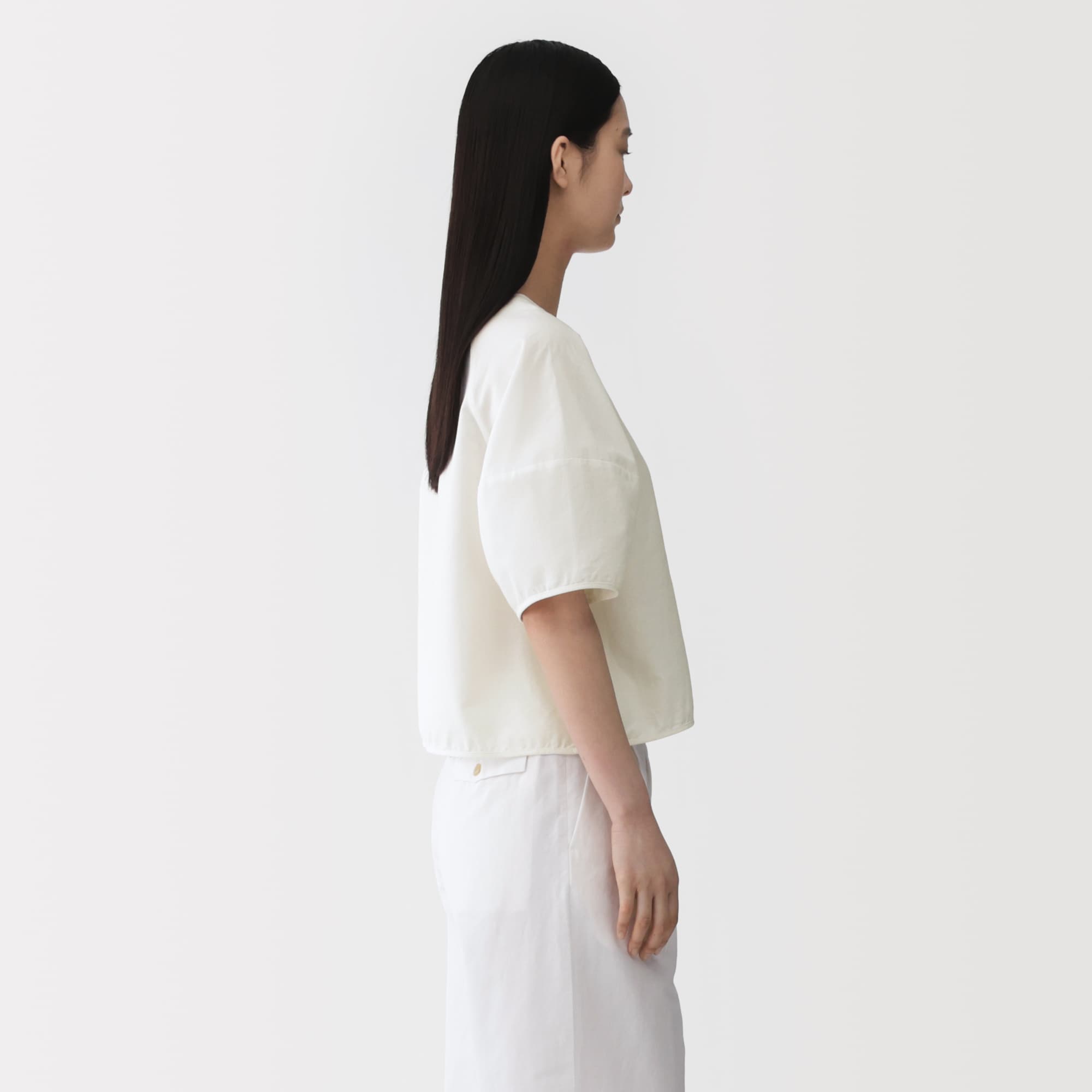 婦人　和紙混バスケット織り　半袖ブラウス