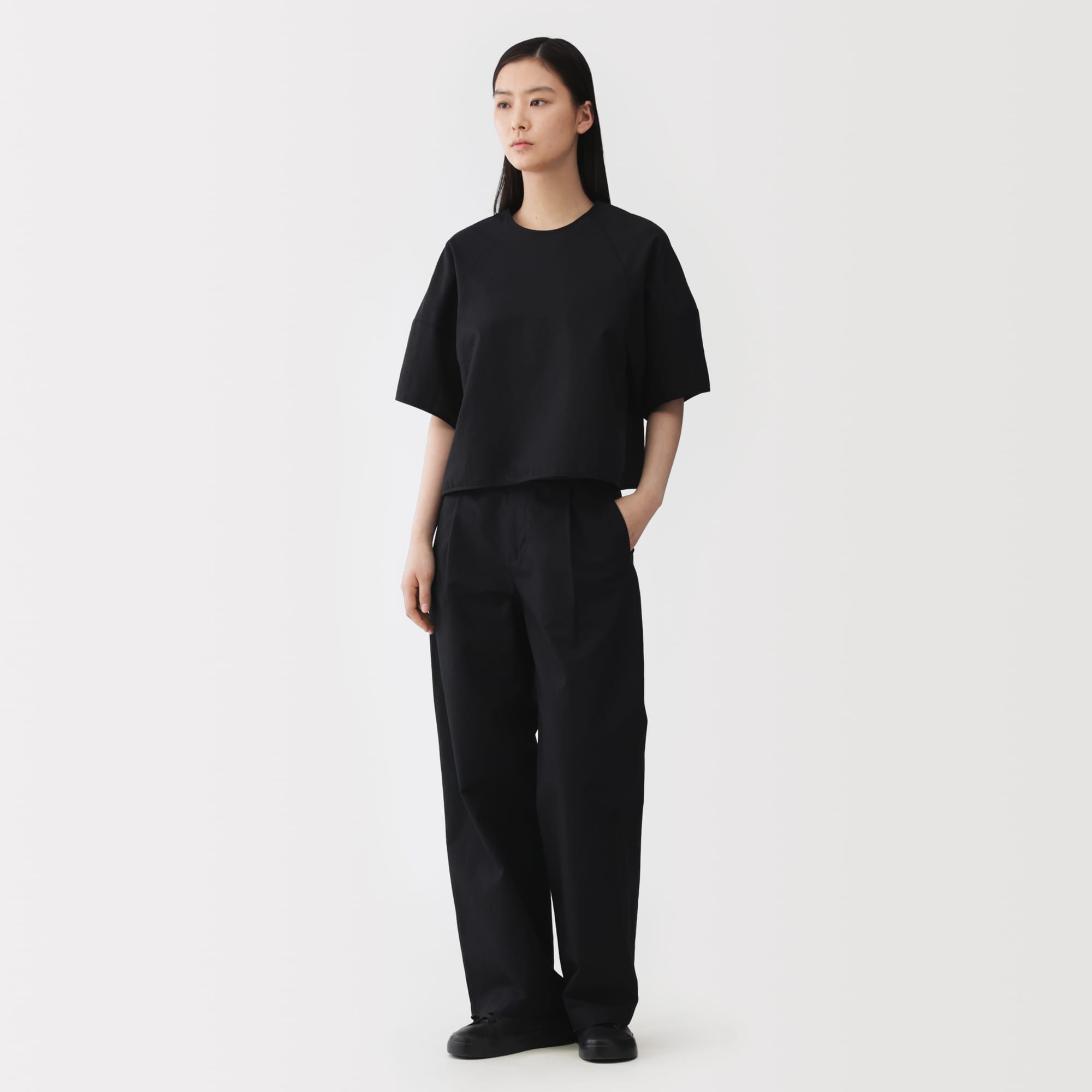 婦人　和紙混バスケット織り　半袖ブラウス