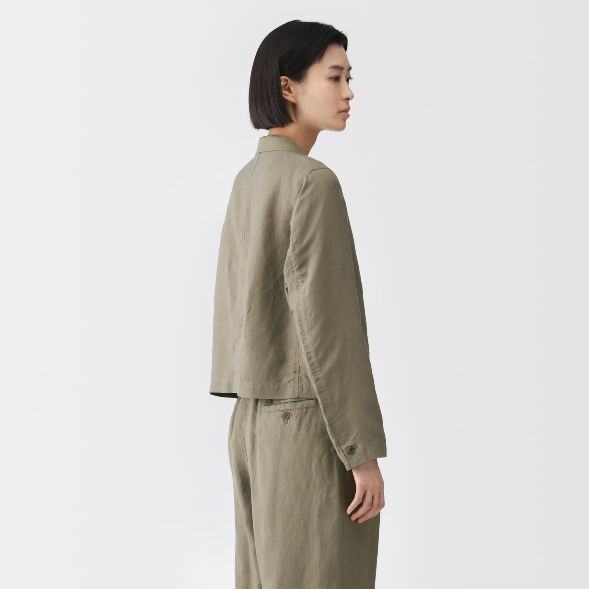 婦人　リネンリヨセルショートジャケット