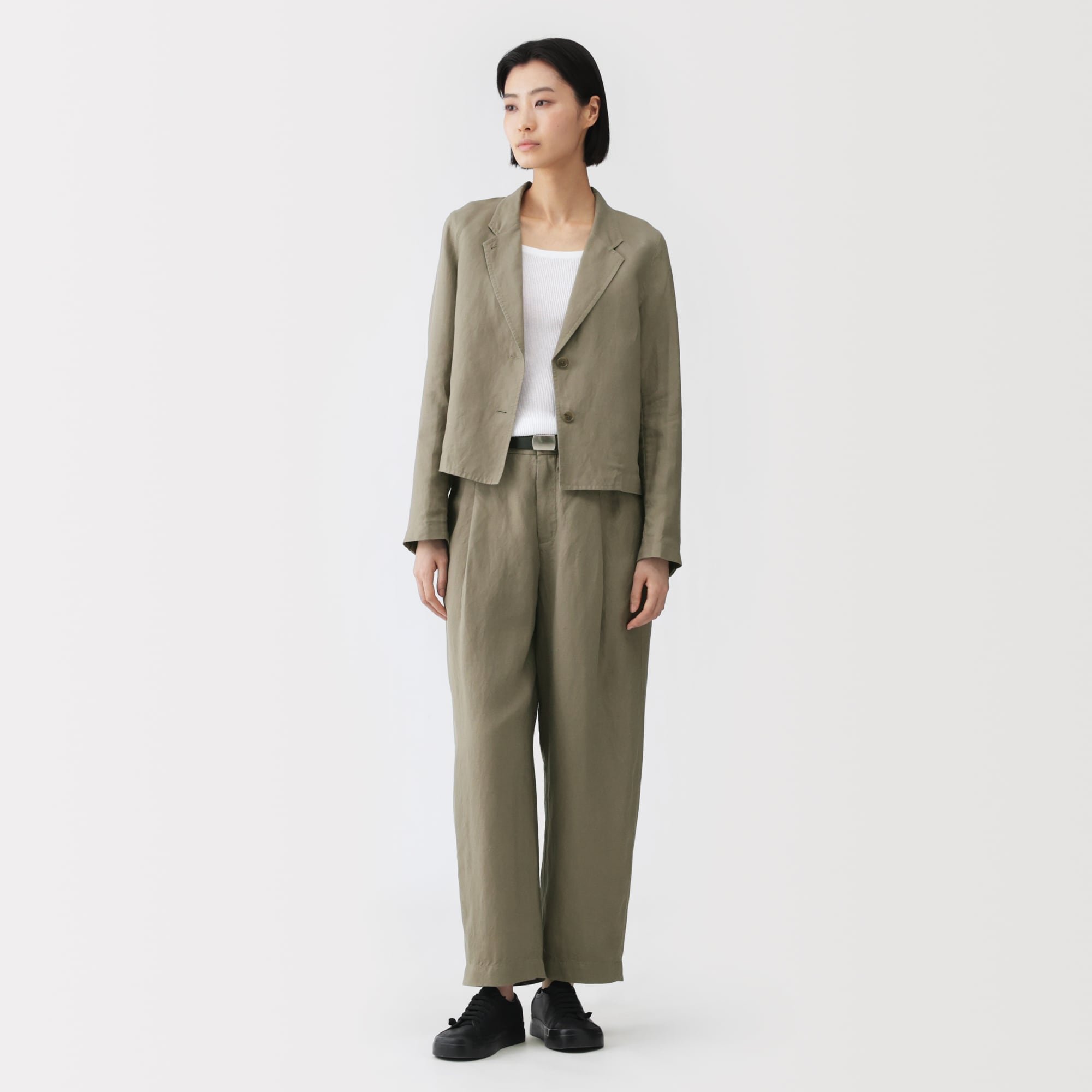 婦人　リネンリヨセルショートジャケット