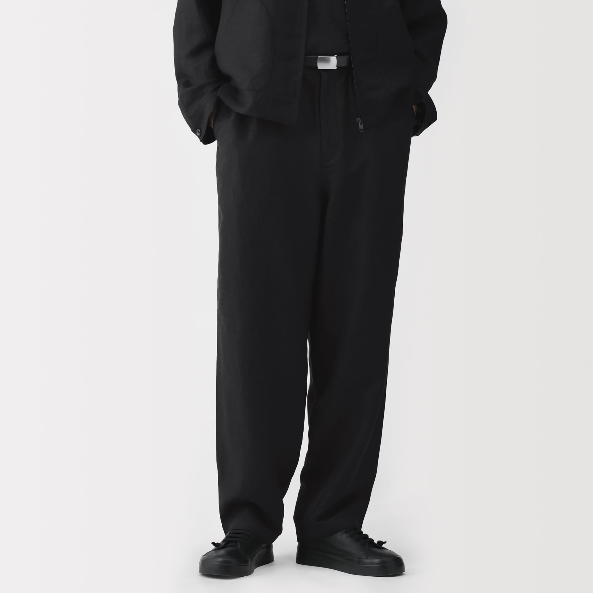 紳士　リネンリヨセルイージーパンツ