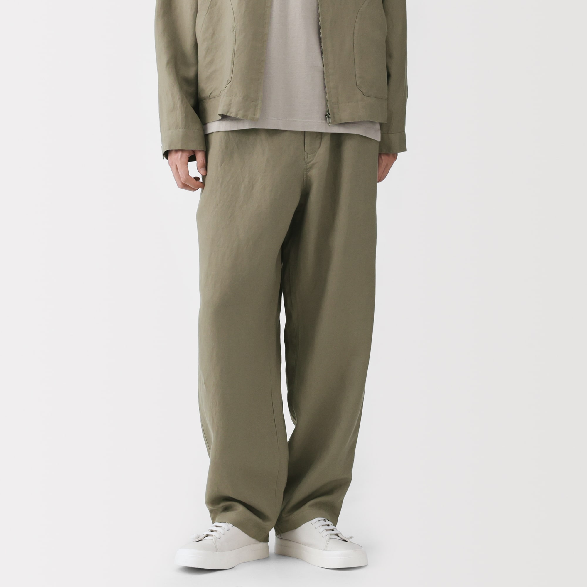 紳士　リネンリヨセルイージーパンツ