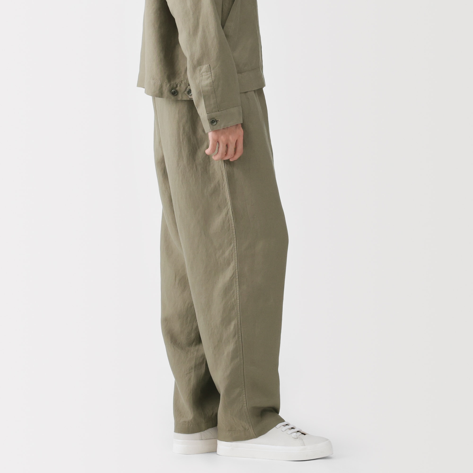 紳士　リネンリヨセルイージーパンツ