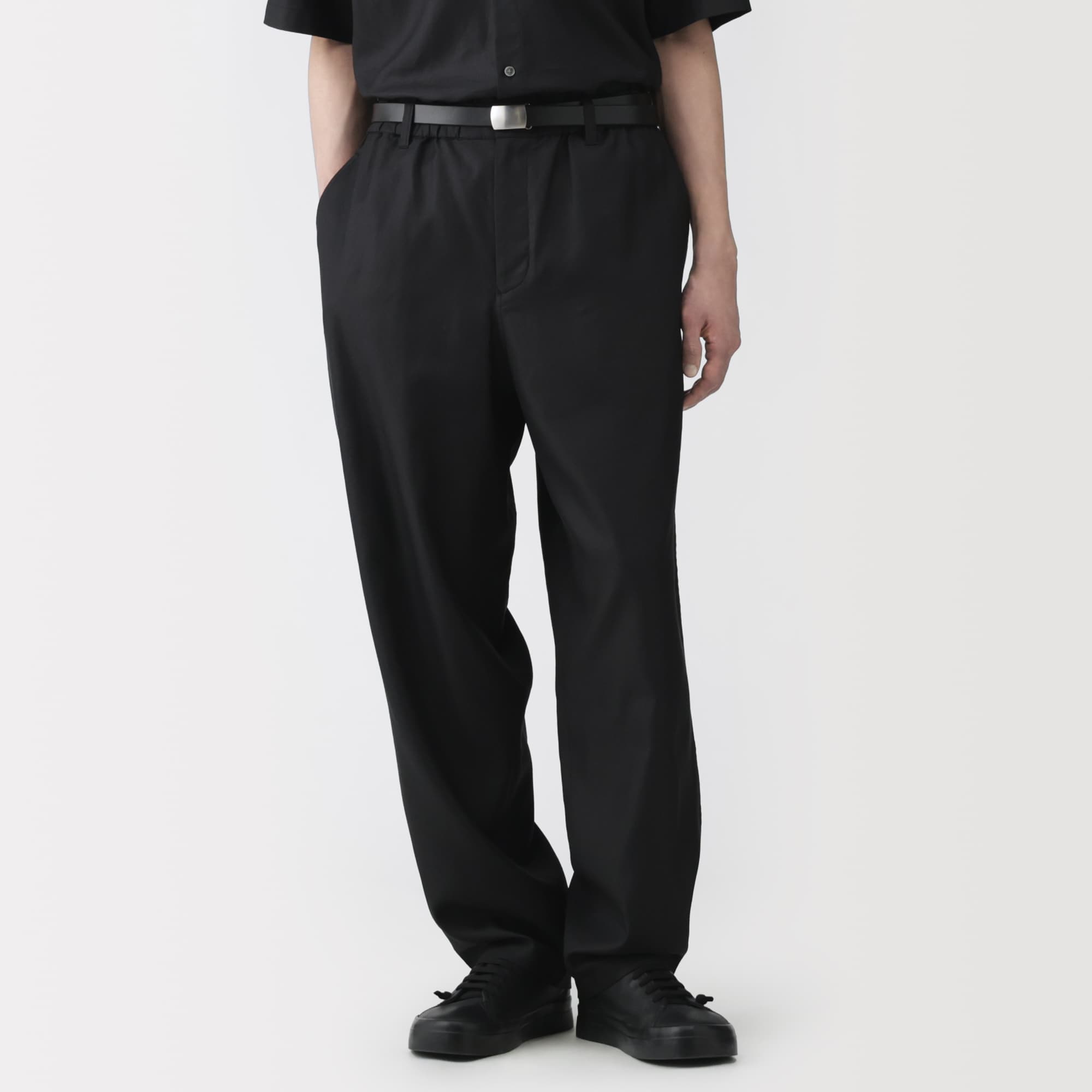 紳士　和紙混ドビー織り　イージーパンツ