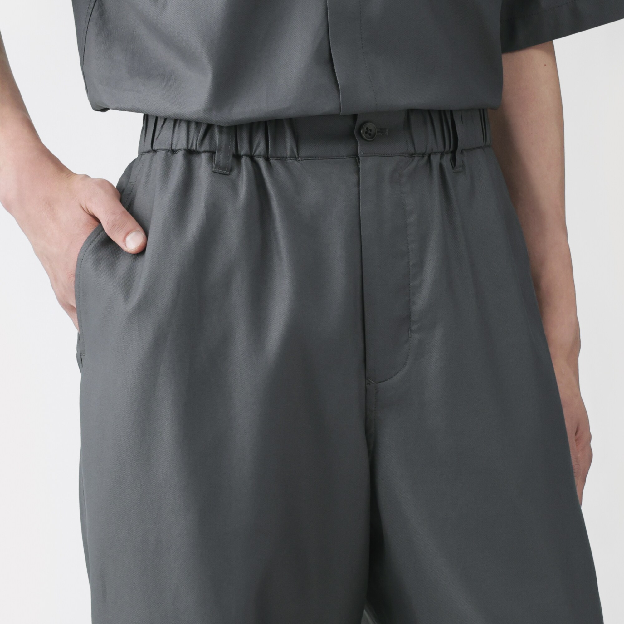 紳士　和紙混ドビー織り　イージーパンツ