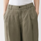 婦人　リネンリヨセルタックワイドパンツ